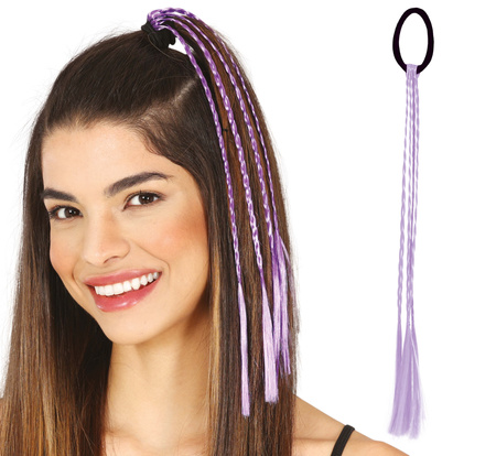 Warkoczyki do włosów na gumce 35 cm fioletowe 3 szt.