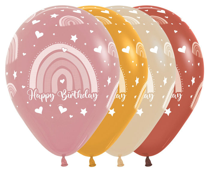 Balon Sempertex Boho Rainbow Happy Birthday 12'' 1 szt. mix