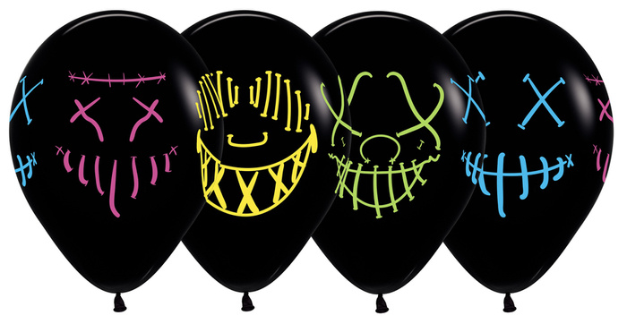 Balon Sempertex Maski Neon Halloween 1 szt.