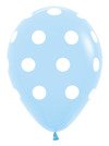 Balon Sempertex Niebieski w białe Kropki 12'' 1 szt