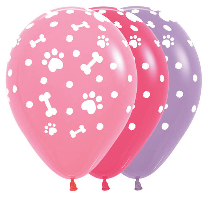 Balon Sempertex Paw Prints GIRL psie łapki 12'' 1 szt. mix