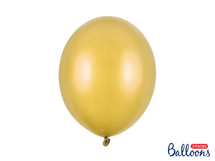 Balon Strong Metallic jednokolorowy 12 cali 100 szt. Metallic Gold