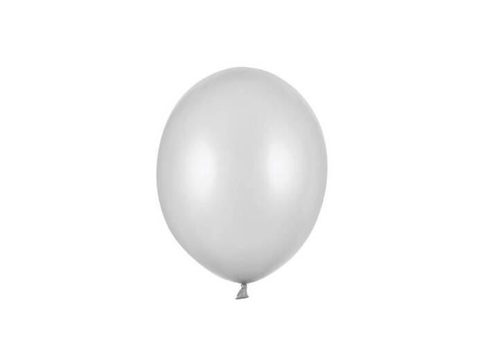 Balon Strong Metallic jednokolorowy 5" 100 szt. Metallic Silver Snow