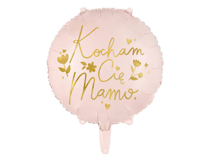 Balon foliowy KOCHAM CIĘ MAMO Dzień Matki 45 cm 1 szt.