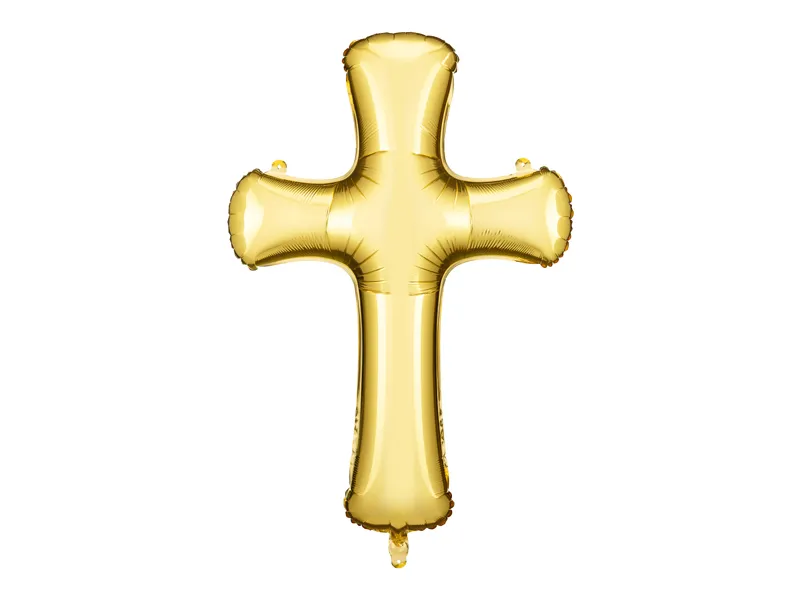 Balon foliowy Krzyż złoty 91 x 63 cm