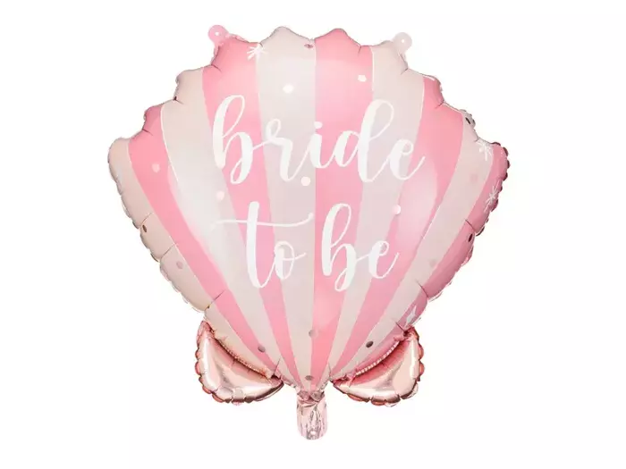 Balon foliowy Muszelka BRIDE TO BE biało-różowy 52 x 50 cm