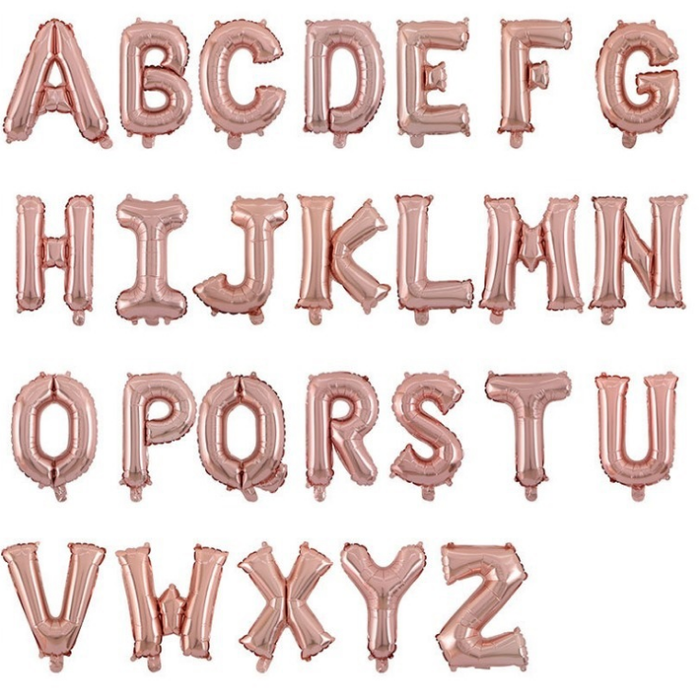 Balon foliowy alfabet LITERA ZŁOTY RÓŻ 32" 57 cm