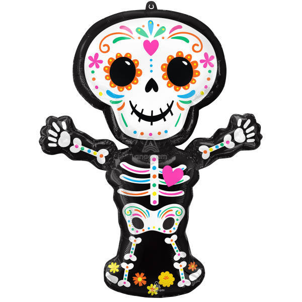 Balon foliowy halloween holograficzny Dia de los Muertos 66 x 86 cm