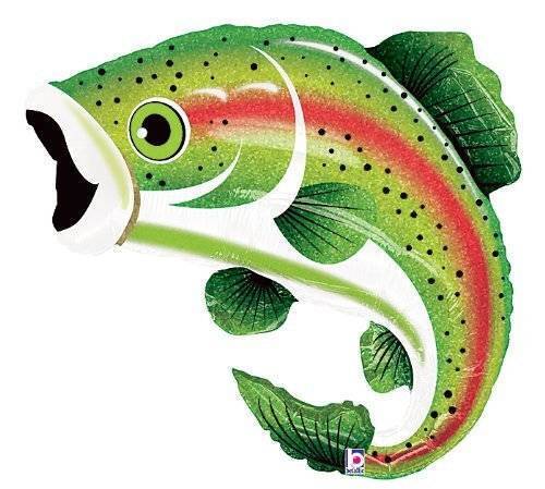 Balon foliowy ryba zielona pstrąg 16"