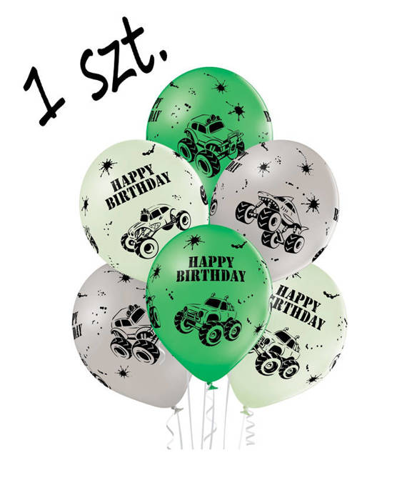 Balon urodzinowy Happy Birthday MONSTER TRUCK 12" 1 szt.