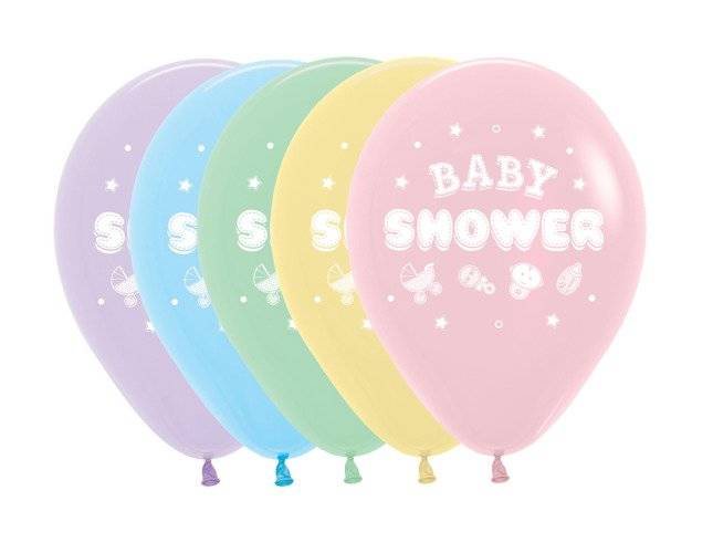 Balony Sempertex Baby Shower Gwiazdki 12'' 12 szt Mix kolorów