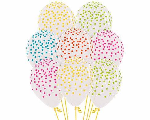 Balony Sempertex Konfetti 12'' 12 szt Mix kolorów