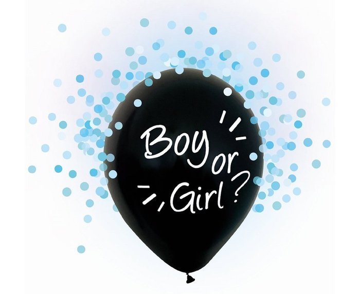 Balony z konfetti Boy or Girl 12" 4 szt. chłopiec