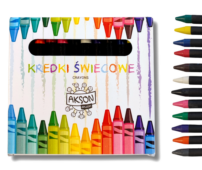 Crayons 12 colors wax Akson