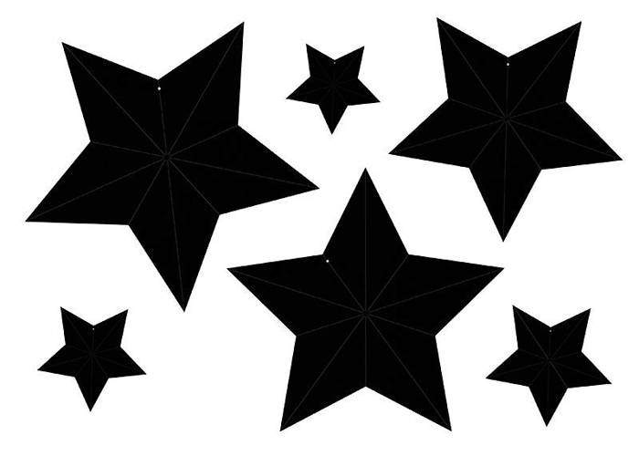Czarne Gwiazdy dekoracja DIY Sylwester 