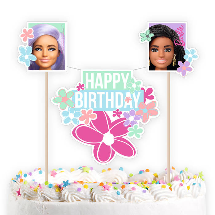 Dekoracja na tort Topper Happy Birthday Barbie