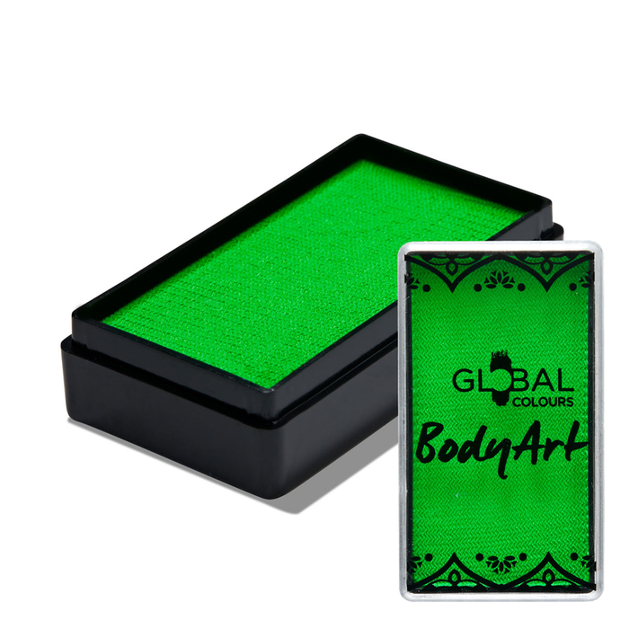 Global Colours farba do twarzy i ciała prostokątna 20g UV Neon Green