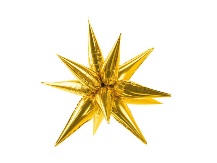 Gwiazda 3D balon foliowy złoty 70 cm 