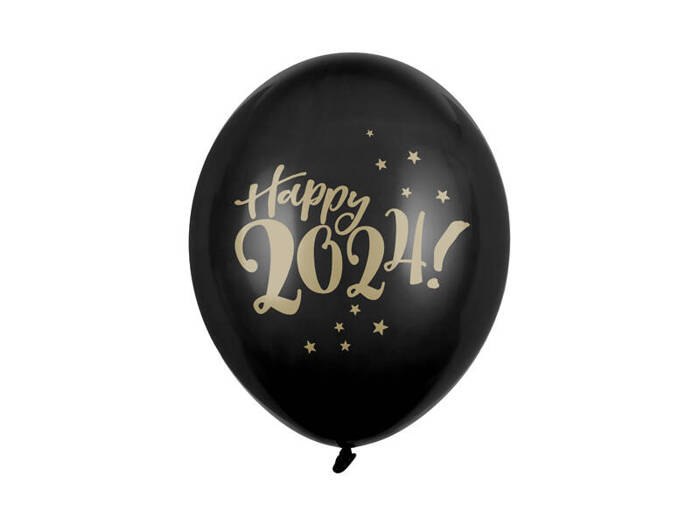 Happy 2024 balony gumowe Sylwester 12" 1 szt.