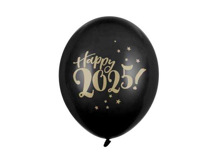 Happy 2025 balony gumowe Sylwester 12" 1 szt.