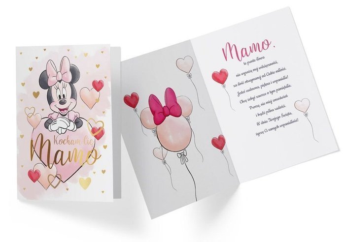 Kartka na Dzień Mamy Myszka Minnie