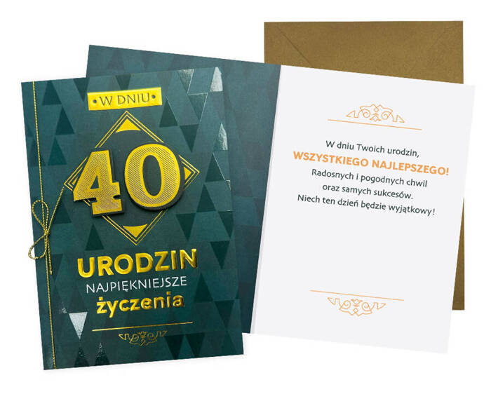 Kartka okolicznościowa 40 urodziny dla Niego