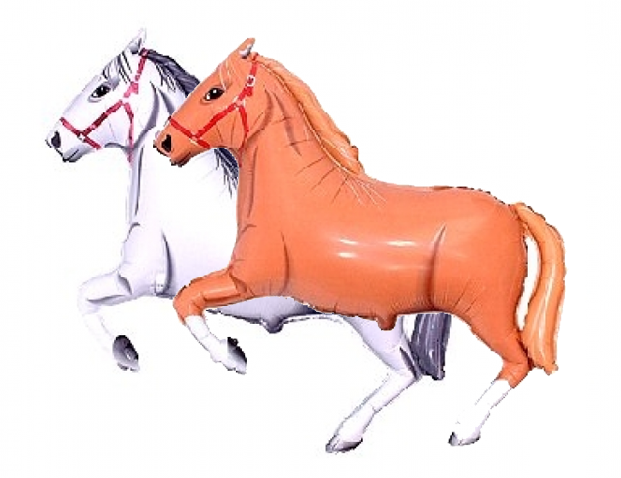Koń w galopie balon foliowy biały lub brązowy 24"