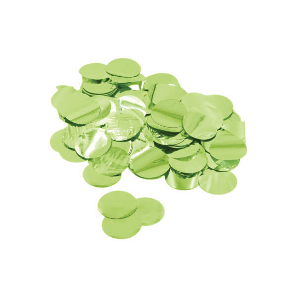 Konfetti kółka foliowe metaliczne Jasno zielone/ limonkowe 15 gram