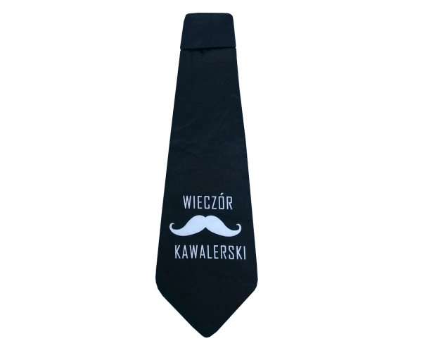 Krawat czarny na gumce Wieczór Kawalerski