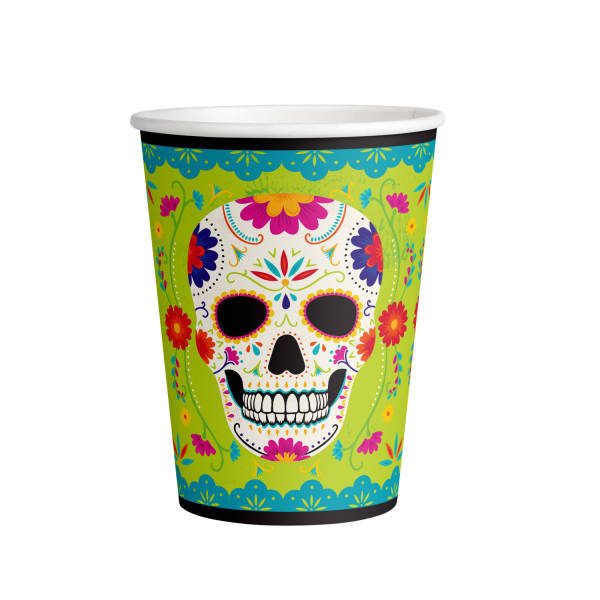 Kubeczki papierowe Dia de los Muertos skull meksykańskie 250 ml