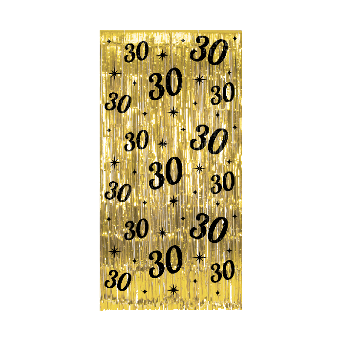 Kurtyna Party wisząca złota 30 urodziny 100 x 200 cm