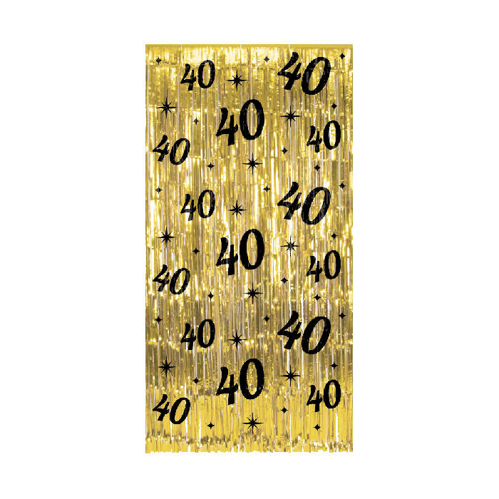 Kurtyna Party wisząca złota 40 urodziny 100 x 200 cm
