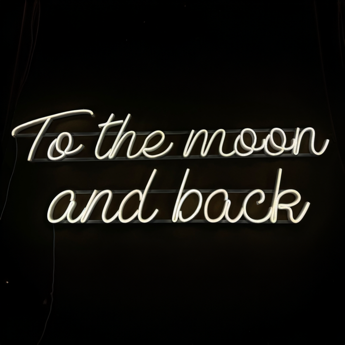 Napis LED neon - To the moon and back