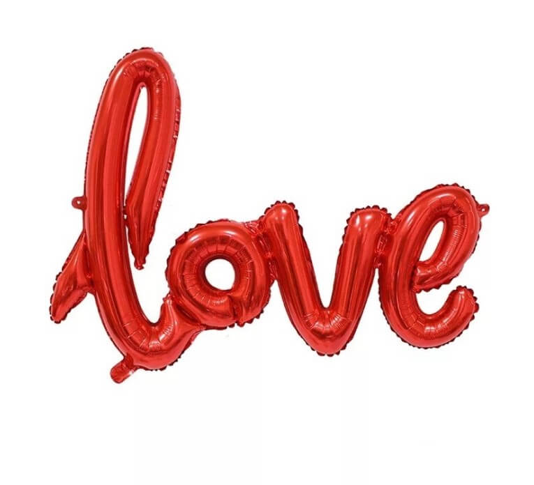 Napis LOVE balon foliowy na Walentynki 100 cm