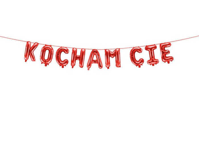 Napisz KOCHAM CIĘ balon foliowy na Walentynki 285 cm