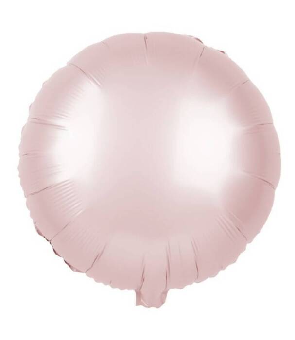 Okrągły jednokolorowy balon foliowy 18" MATOWY baby pink