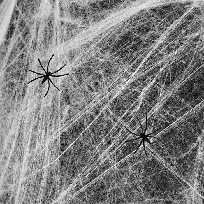 Pajęczyna biała z pająkami 60g Halloween