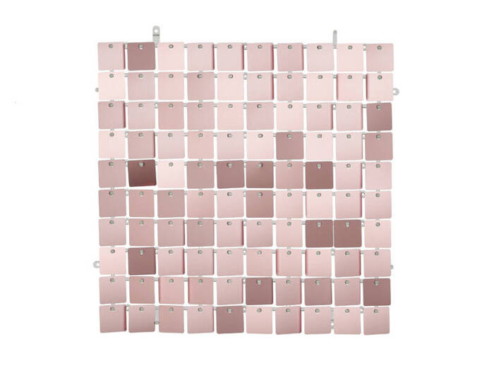 Panel cekinowy dekoracyjny ścianka kwadraty 30x30 cm - różowe złoto