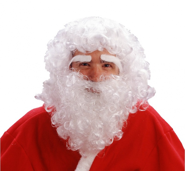 Peruka Mikołaj z brodą i brwiami