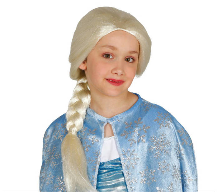 Peruka dziecięca Elsa Kraina Lodu warkocz blond