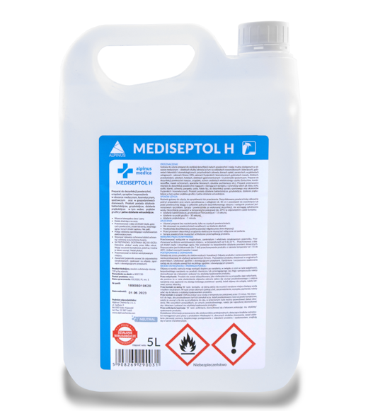 Płyn do dezynfekcji powierzchni i sprzętu Mediseptol H 5 litrów
