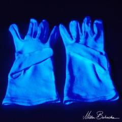Rękawiczki bawełniane białe świecące w świetle UV rozmiar L
