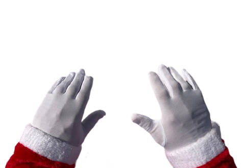 Rękawiczki św. Mikołaja białe krótkie