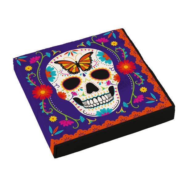Serwetki papierowe Dia de los Muertos skull meksykańskie 33 x 33 cm