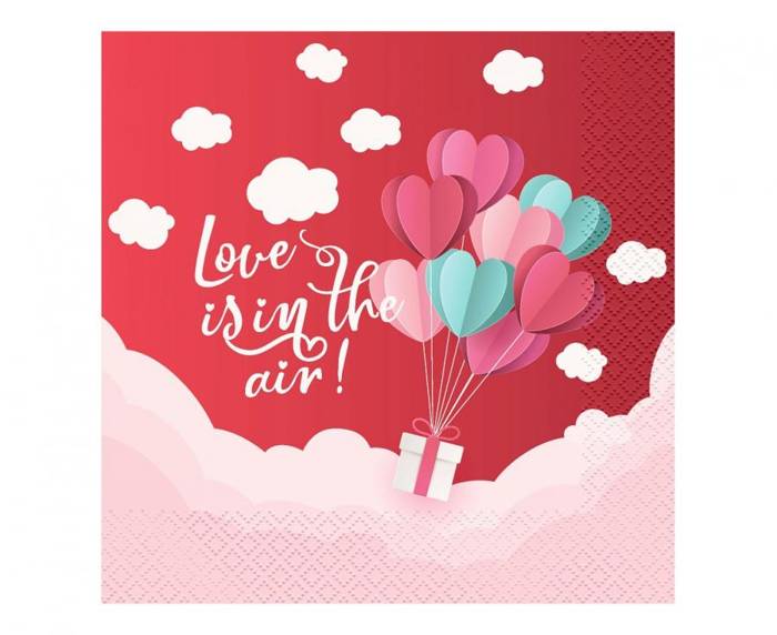 Serwetki papierowe Love Is In The Air WALENTYNKI 20 szt. 33 x 33 cm