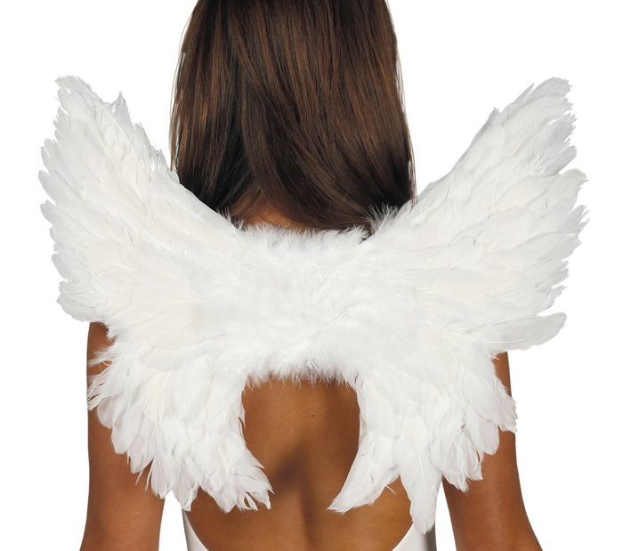 Skrzydła anioła białe z piór 55x45 cm