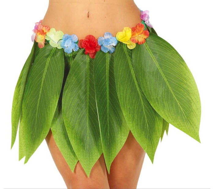 Spódnica hawajska LIŚCIE z kwiatami hawaii
