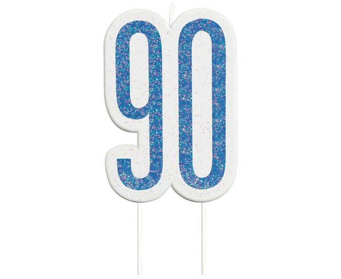 Świeczka urodzinowa na tort liczba "90" niebieska