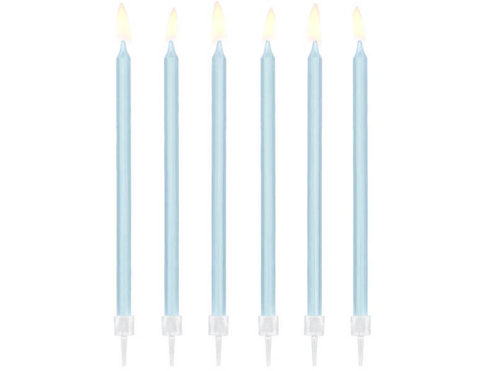 Świeczki urodzinowe długie niebieskie 14 cm 12 szt.