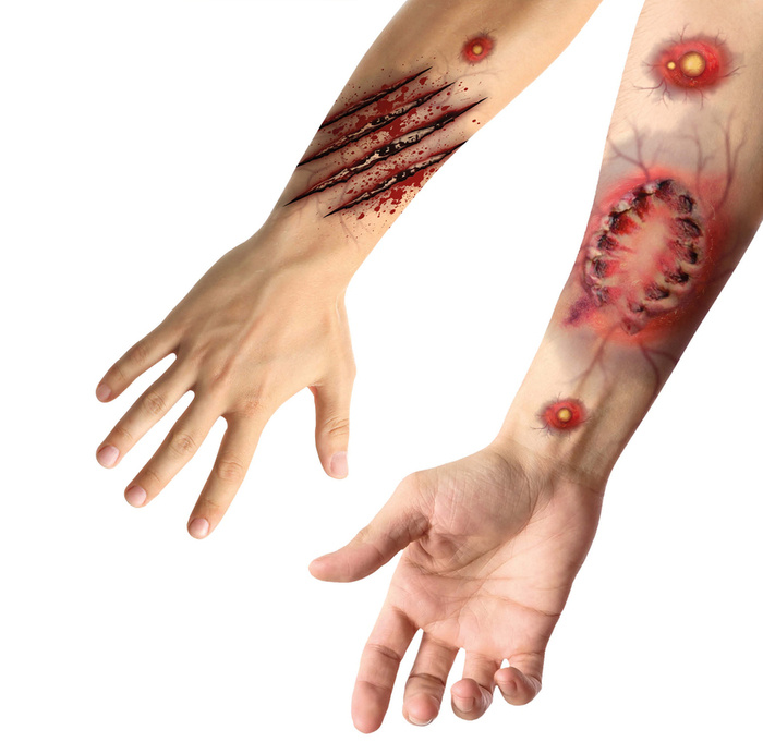 Tatuaże naklejki sztuczne rany (ugryzienie, nacięcia)